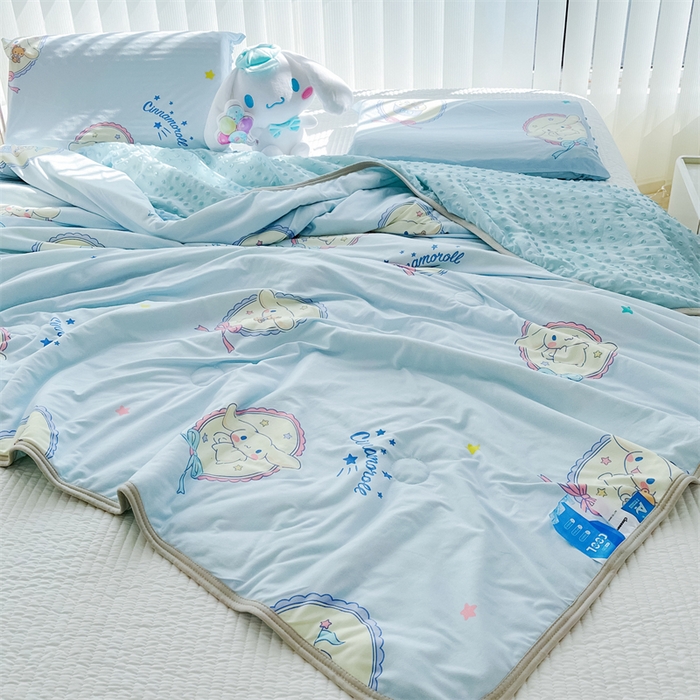 91家纺网 家纺一手货源 找家纺 米米儿家纺 2024新款A类针织棉凉豆豆夏被夏凉被空调被-三丽鸥系列 镜子-玉桂狗