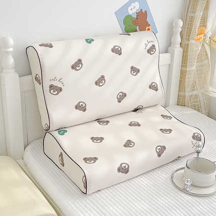 91家纺网 家纺一手货源 找家纺 良佐生活2024新款60s儿童乳胶枕套 小熊宝贝