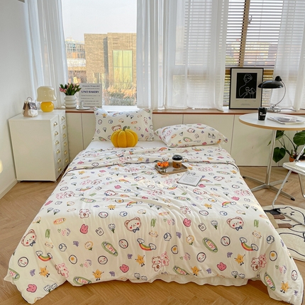 91家纺网 家纺一手货源 找家纺 （总） 暖生活 2025新款牛奶针织棉大豆夏被（长期款）