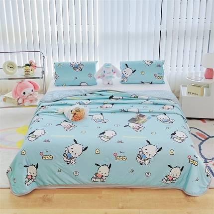 米米儿家纺 2024新款A类针织棉凉豆豆夏被夏凉被空调被-三丽鸥系列 可爱帕恰狗-蓝