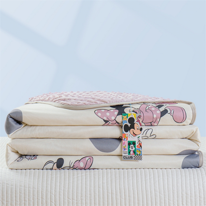 91家纺网 家纺一手货源 找家纺 2024新款A类针织棉凉豆豆夏被夏凉被空调被-迪士尼系列 米妮
