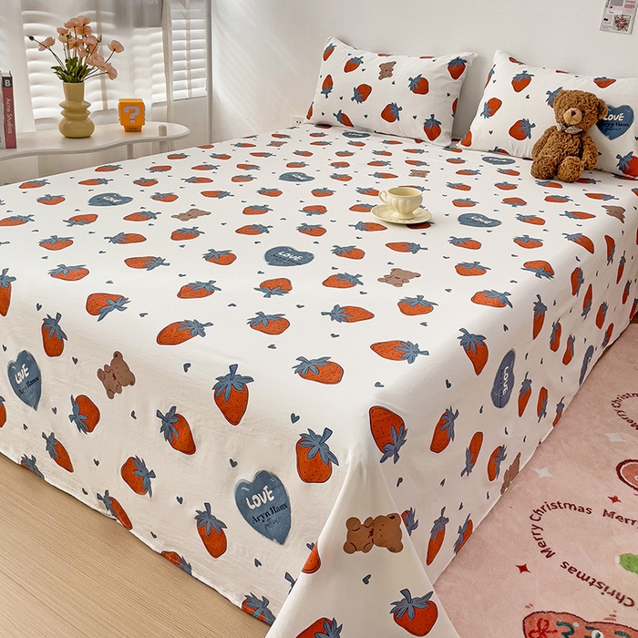 91家纺网 家纺一手货源 找家纺 纽缦家纺 2024水洗双层纱床单 莓天开心