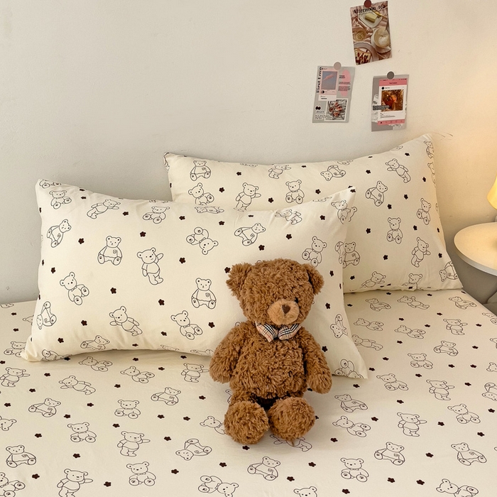 91家纺网 家纺一手货源 找家纺 纽缦家纺 2024水洗双层纱单床笠 小熊院长