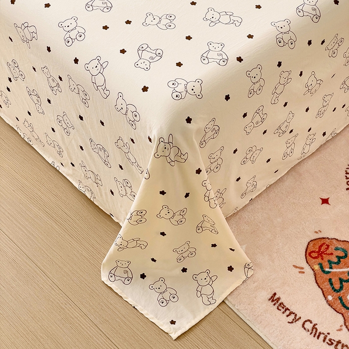 91家纺网 家纺一手货源 找家纺 纽缦家纺 2024水洗双层纱床单 小熊院长