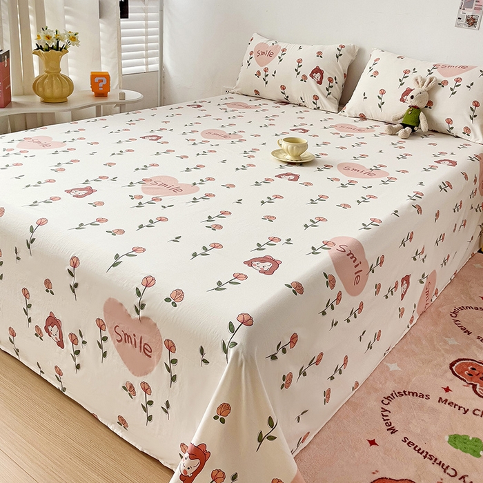 91家纺网 家纺一手货源 找家纺 纽缦家纺 2024水洗双层纱床单 日记小姐