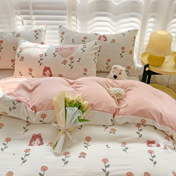 91家纺网 家纺一手货源 找家纺 纽缦家纺 2024水洗双层纱被套 日记小姐