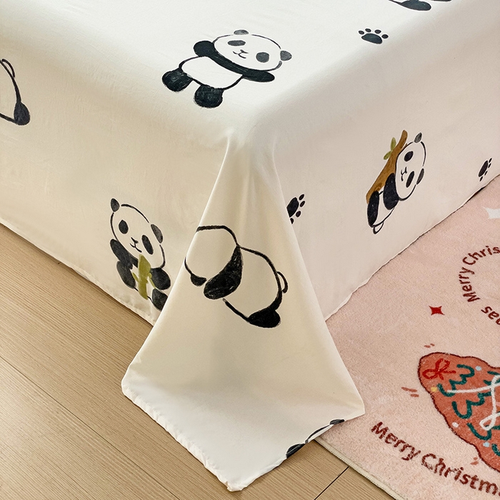 91家纺网 家纺一手货源 找家纺 纽缦家纺 2024水洗双层纱床单 小熊猫