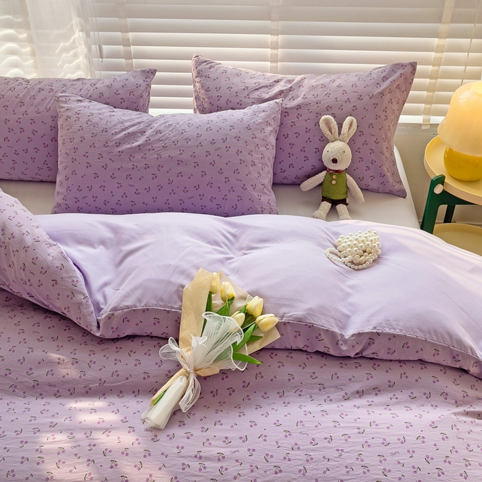 91家纺网 家纺一手货源 找家纺 纽缦家纺 2024水洗双层纱被套 遇见紫