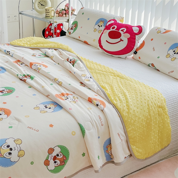 91家纺网 家纺一手货源 找家纺 2024新款A类针织棉凉豆豆夏被夏凉被空调被-迪士尼系列 奇奇蒂蒂