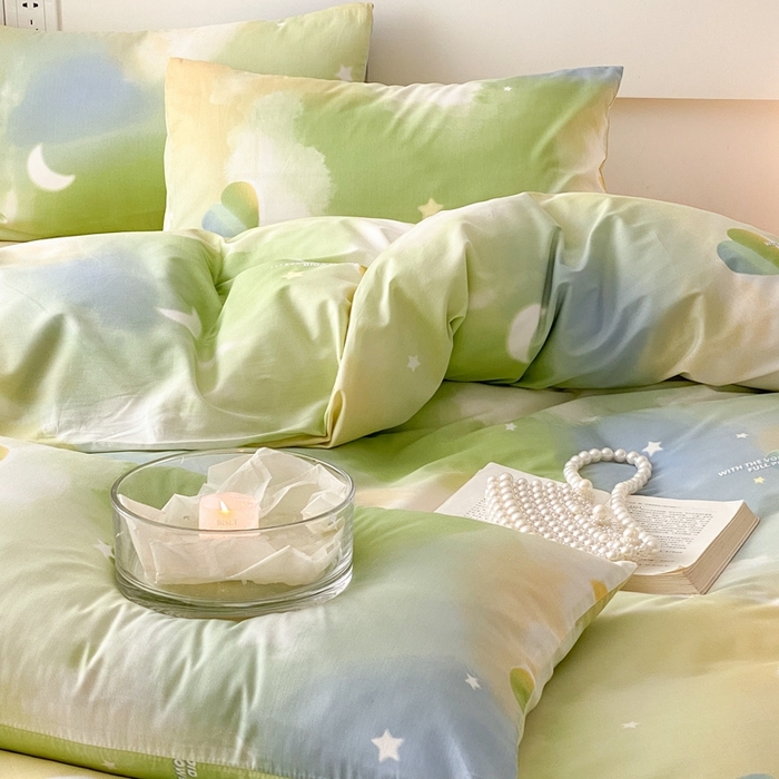 91家纺网 家纺一手货源 找家纺 川悦生活 2024爆款13372全棉卡通小清新四件套三件套 爱哒哒