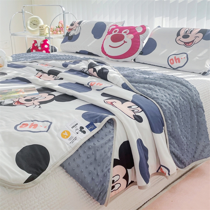 91家纺网 家纺一手货源 找家纺 2024新款A类针织棉凉豆豆夏被夏凉被空调被-迪士尼系列 经典米奇