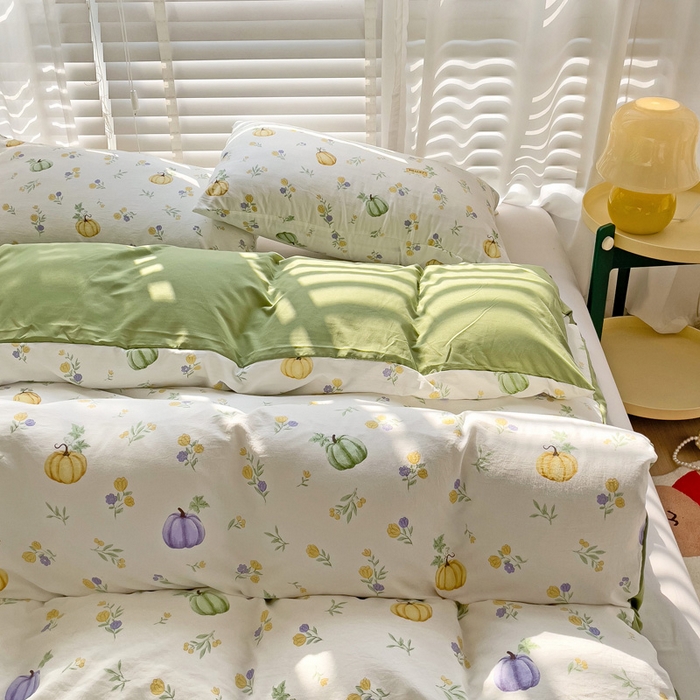 91家纺网 家纺一手货源 找家纺 纽缦家纺 2024水洗双层纱被套 小南瓜