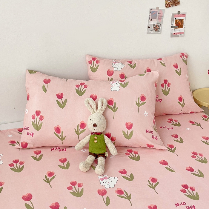 91家纺网 家纺一手货源 找家纺 纽缦家纺 2024水洗双层纱床单 甜茶日记