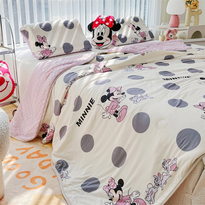 91家纺网 家纺一手货源 找家纺 2024新款A类针织棉凉豆豆夏被夏凉被空调被-迪士尼系列 米妮