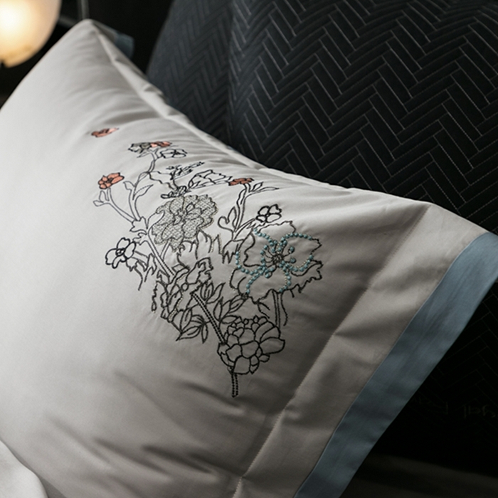 91家纺网 家纺一手货源 找家纺 （总）云胡 2024新款50s双股长绒棉 精工刺绣 宽边工艺四件套