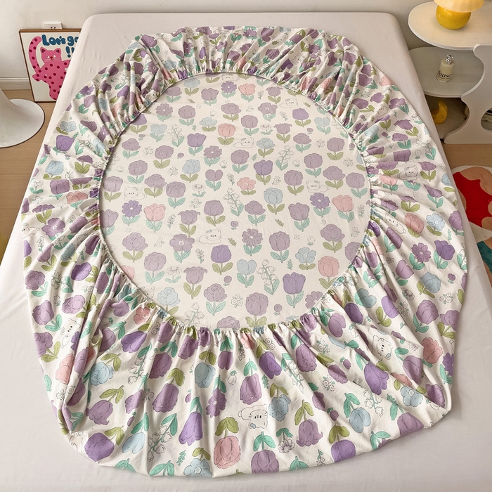 91家纺网 家纺一手货源 找家纺 （总）纽缦家纺 2024水洗双层纱单床笠