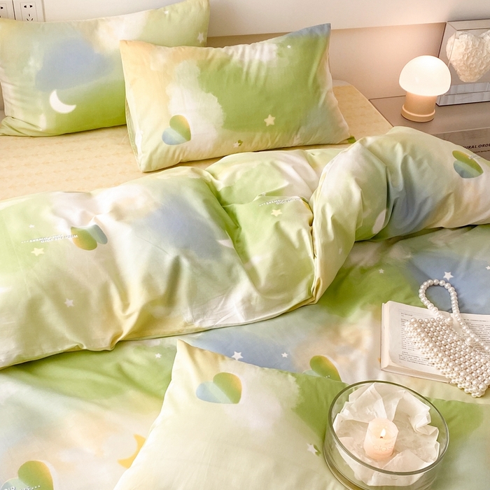 91家纺网 家纺一手货源 找家纺 川悦生活 2024爆款13372全棉卡通小清新四件套三件套 爱哒哒