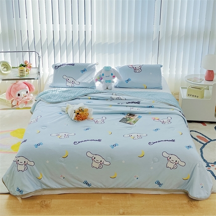 米米儿家纺 2024新款A类针织棉凉豆豆夏被夏凉被空调被-三丽鸥系列 月亮-玉桂狗