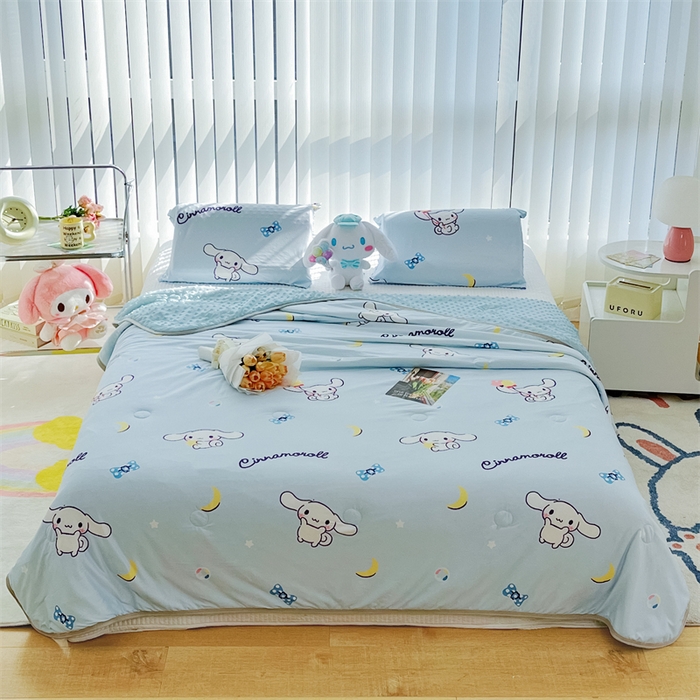 91家纺网 家纺一手货源 找家纺 米米儿家纺 2024新款A类针织棉凉豆豆夏被夏凉被空调被-三丽鸥系列 月亮-玉桂狗