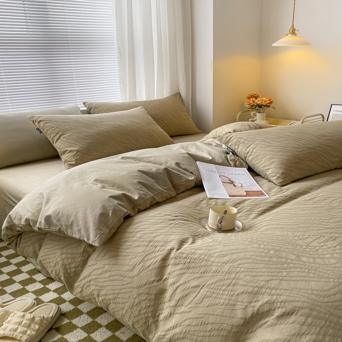 91家纺网 家纺一手货源 找家纺 宜代光年 2024新款60s水洗棉提花系列 斑马纹