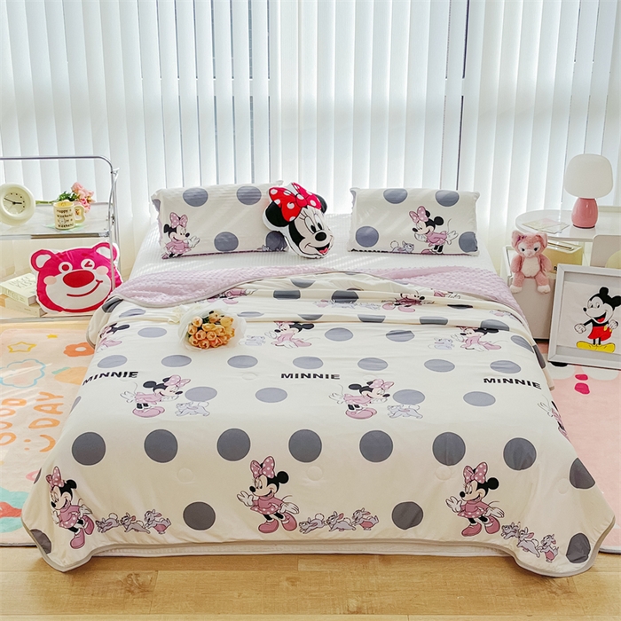 91家纺网 家纺一手货源 找家纺 2024新款A类针织棉凉豆豆夏被夏凉被空调被-迪士尼系列 米妮