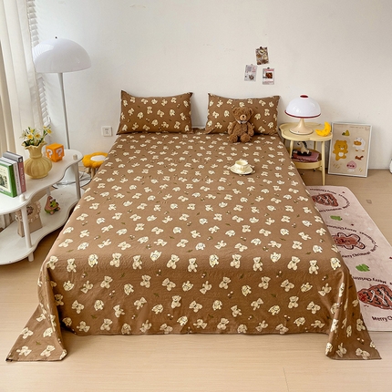 纽缦家纺 2024水洗双层纱床单 捉迷藏