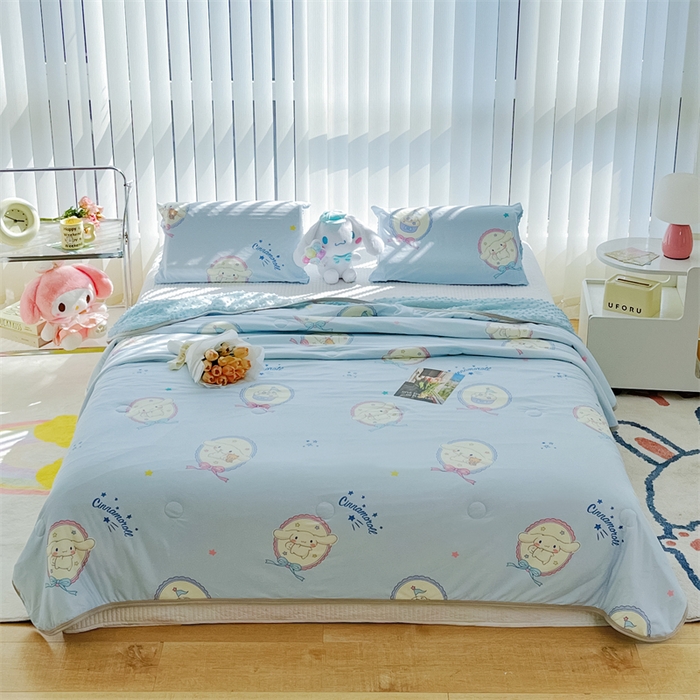 91家纺网 家纺一手货源 找家纺 米米儿家纺 2024新款A类针织棉凉豆豆夏被夏凉被空调被-三丽鸥系列 镜子-玉桂狗