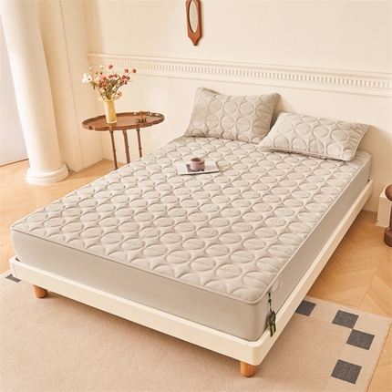 91家纺网 家纺一手货源 找家纺 （总）3C 2024新款全棉圆圈夹棉大豆床笠