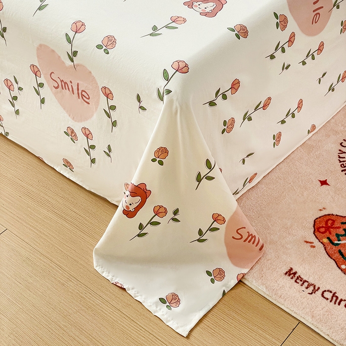 91家纺网 家纺一手货源 找家纺 纽缦家纺 2024水洗双层纱床单 日记小姐