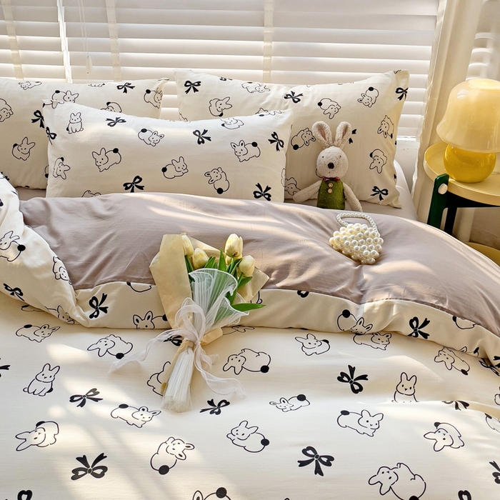 91家纺网 家纺一手货源 找家纺 纽缦家纺 2024水洗双层纱被套 心动兔兔