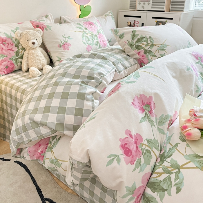 91家纺网 家纺一手货源 找家纺 川悦生活 2024爆款13372全棉卡通小清新四件套三件套 阿加莎