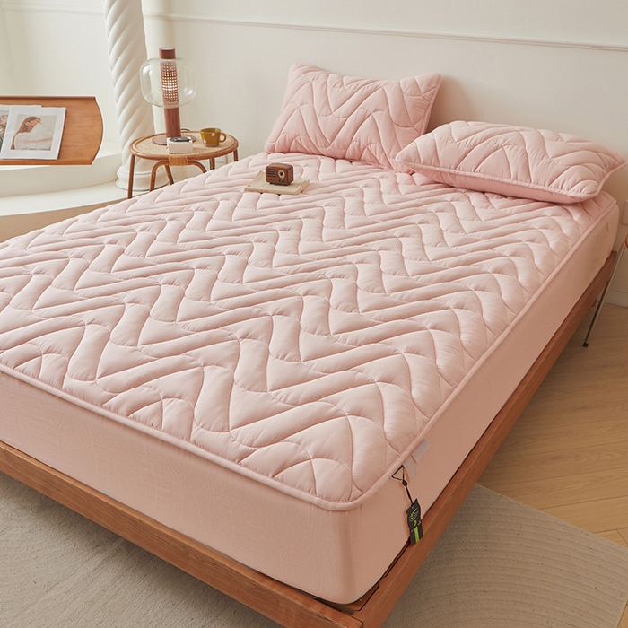 91家纺网 家纺一手货源 找家纺 3C 2024新款全棉双层纱大豆床笠 晚香玉