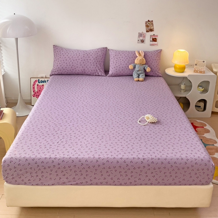 91家纺网 家纺一手货源 找家纺 纽缦家纺 2024水洗双层纱单床笠 遇见紫