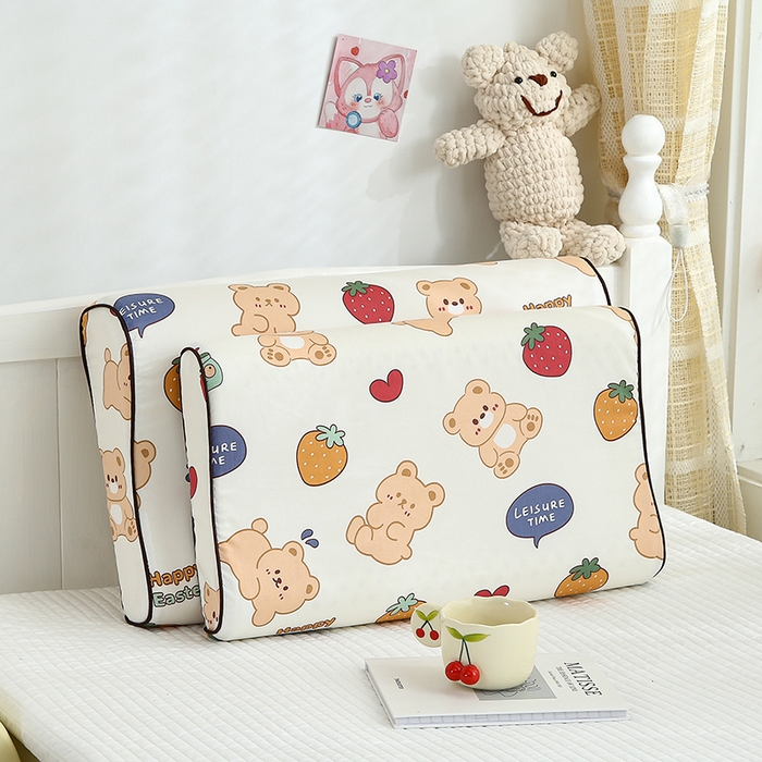 91家纺网 家纺一手货源 找家纺 良佐生活2024新款60s儿童乳胶枕套 草莓熊