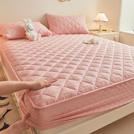 91家纺网 家纺一手货源 找家纺 （总）多谷家纺 2024新款针织提花大豆夹棉床笠