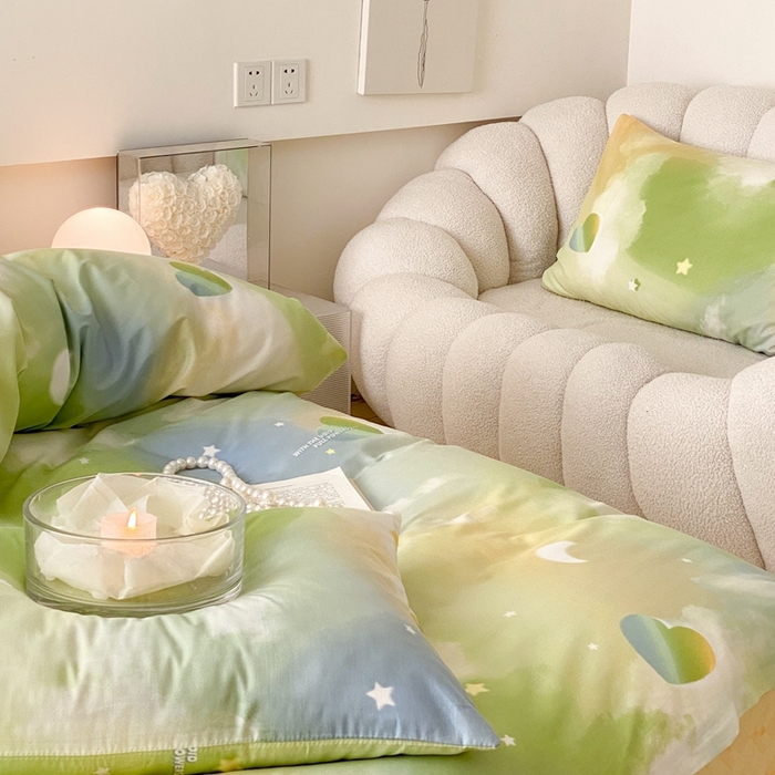 91家纺网 家纺一手货源 找家纺 川悦生活 2024爆款13372全棉卡通小清新四件套三件套 爱哒哒