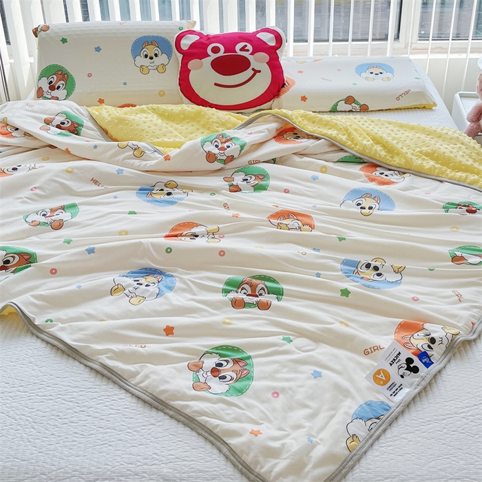 91家纺网 家纺一手货源 找家纺 2024新款A类针织棉凉豆豆夏被夏凉被空调被-迪士尼系列 奇奇蒂蒂