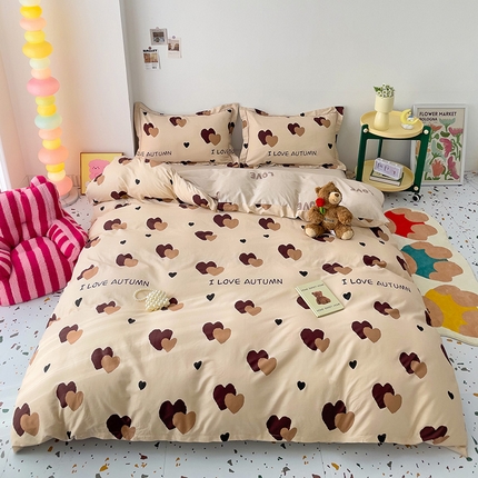 91家纺网 家纺一手货源 找家纺 （总）云锦家居 2024春夏新款13070纯棉印花吊边款一字绣四件套