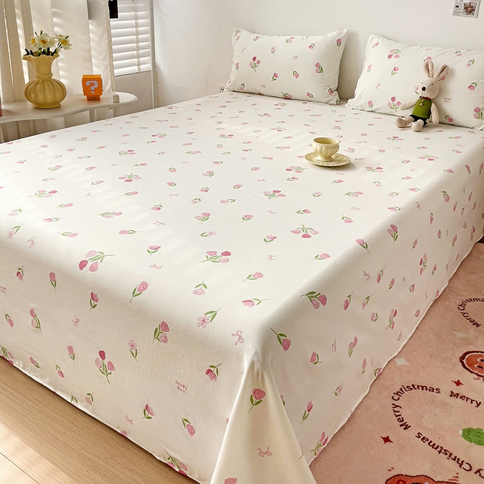 91家纺网 家纺一手货源 找家纺 纽缦家纺 2024水洗双层纱床单 甜酥少女