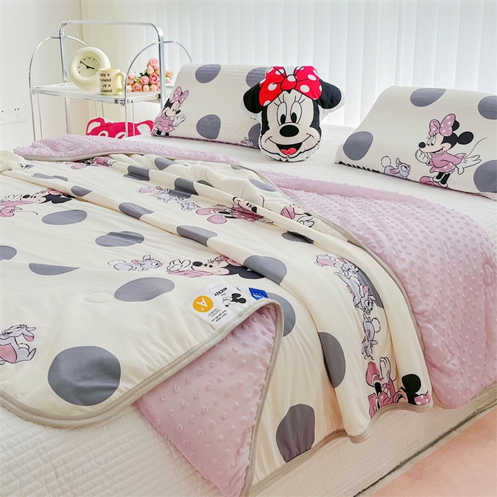 91家纺网 家纺一手货源 找家纺 2024新款A类针织棉凉豆豆夏被夏凉被空调被-迪士尼系列 米妮