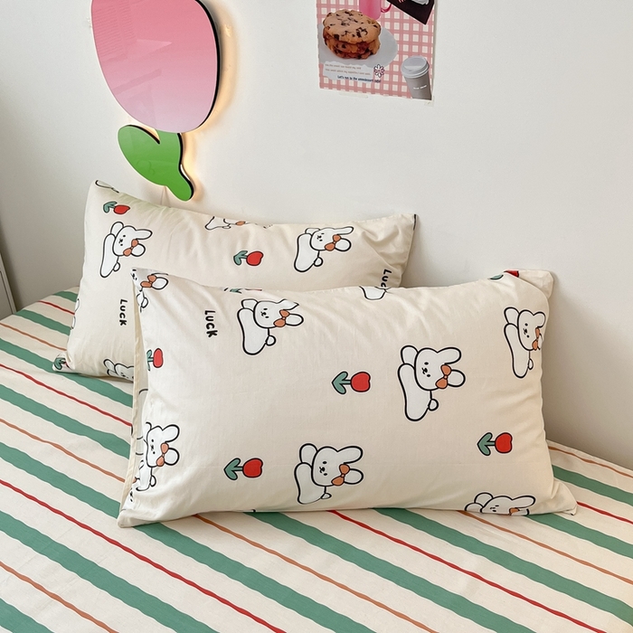 91家纺网 家纺一手货源 找家纺 川悦生活 2024爆款13372全棉卡通小清新四件套三件套 兔了个兔