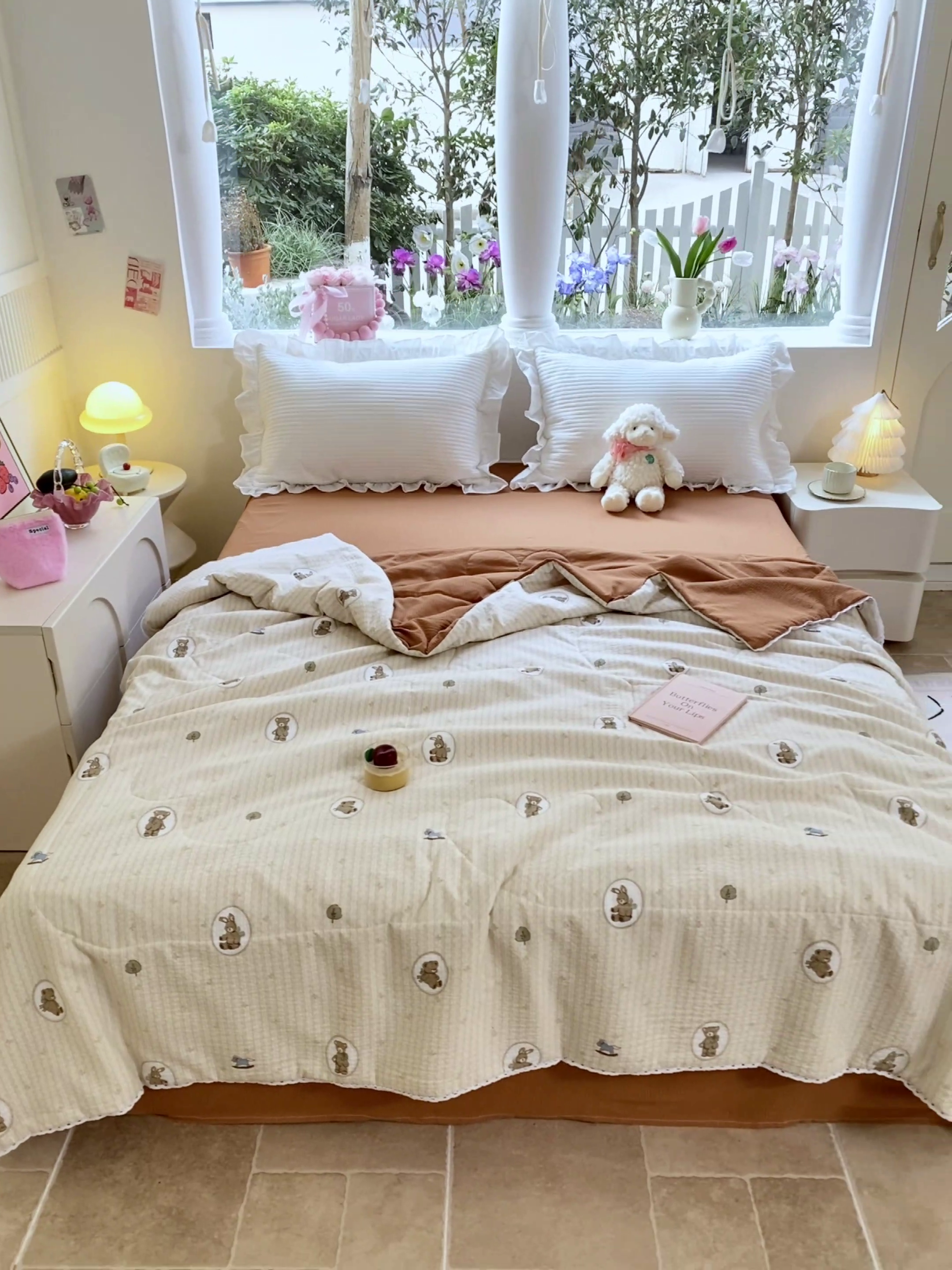 91家纺网 家纺一手货源 找家纺 慕澄家纺 2024新款时尚印花泡泡棉花边夏被夏凉被空调被 夏被-萝莉