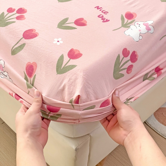 91家纺网 家纺一手货源 找家纺 纽缦家纺 2024水洗双层纱单床笠 甜茶日记