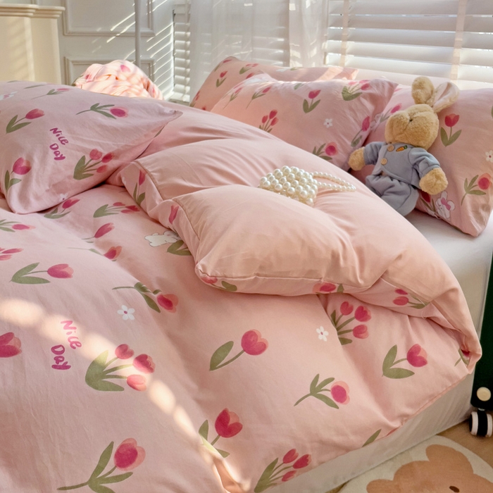 91家纺网 家纺一手货源 找家纺 纽缦家纺 2024水洗双层纱被套 甜茶日记