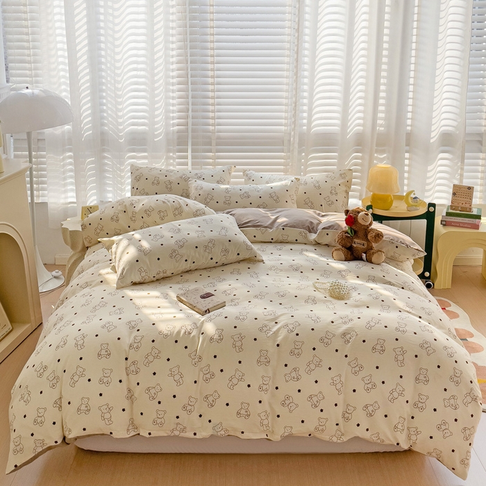 91家纺网 家纺一手货源 找家纺 纽缦家纺 2024水洗双层纱被套 小熊院长