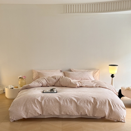 91家纺网 家纺一手货源 找家纺 宜代光年 2024新款60s水洗棉提花系列 海棠