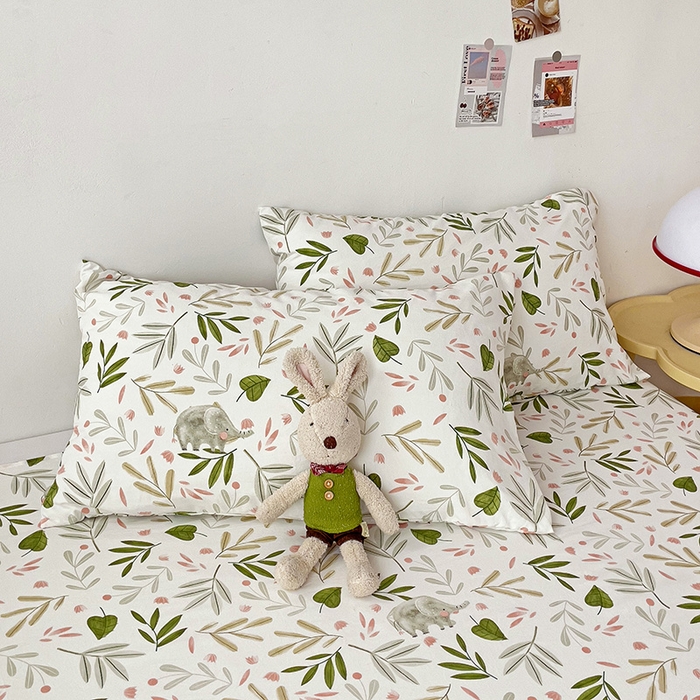 91家纺网 家纺一手货源 找家纺 纽缦家纺 2024水洗双层纱床单 香草薄荷