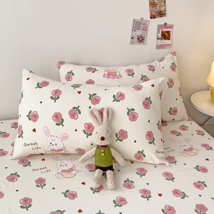 91家纺网 家纺一手货源 找家纺 纽缦家纺 2024水洗双层纱单床笠 曼塔玫瑰