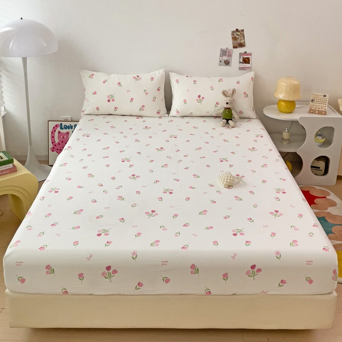 91家纺网 家纺一手货源 找家纺 纽缦家纺 2024水洗双层纱单床笠 天酥少女