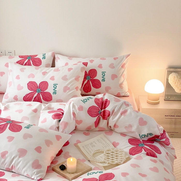 91家纺网 家纺一手货源 找家纺 川悦生活 2024爆款13372全棉卡通小清新四件套三件套 蒂安娜